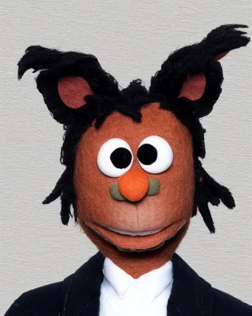 Prompt: playboi carti as a muppet. highly detailed felt. hyper real photo. 4 k.