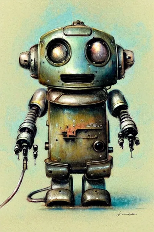 Image similar to (((((1950s retro robot mouse. muted colors.))))) by Jean-Baptiste Monge !!!!!!!!!!!!!!!!!!!!!!!!!!!!!!