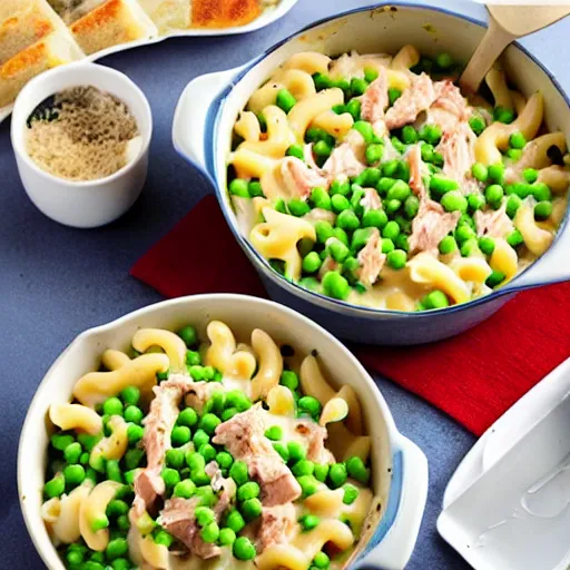 Image similar to tuna mac and cheese with peas