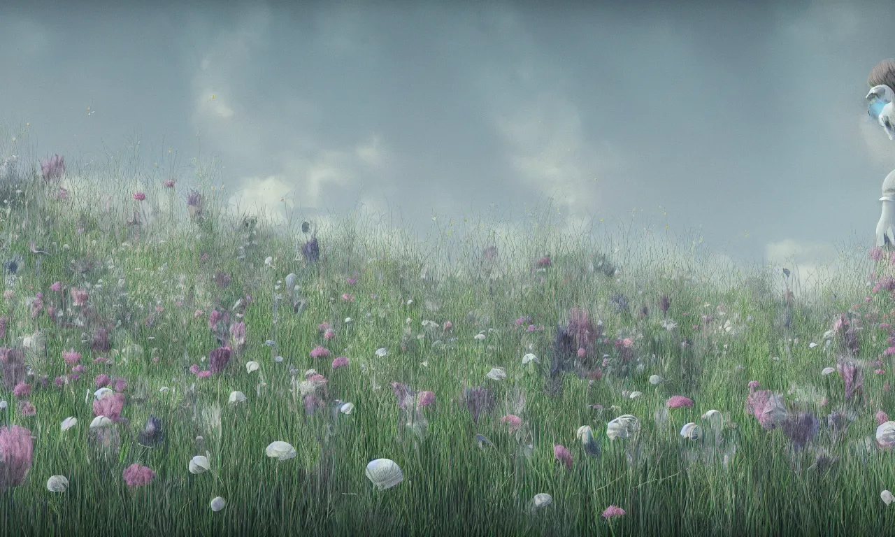 ghosts, meadow flowers, pastel colors, nordic noire, | Stable Diffusion ...