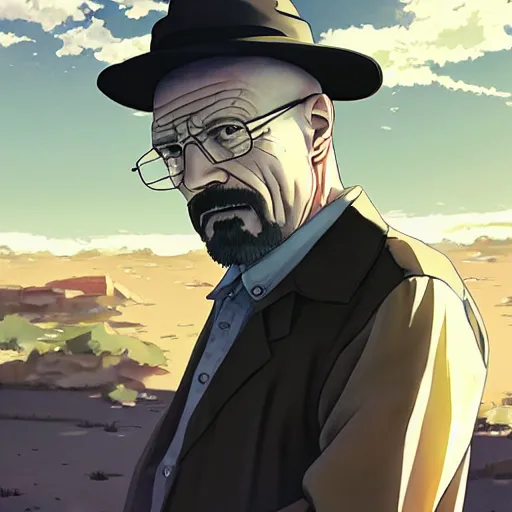 Image similar to Walter White by Makoto Shinkai