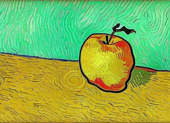 Prompt: an apple ， by vincent willem van gogh,