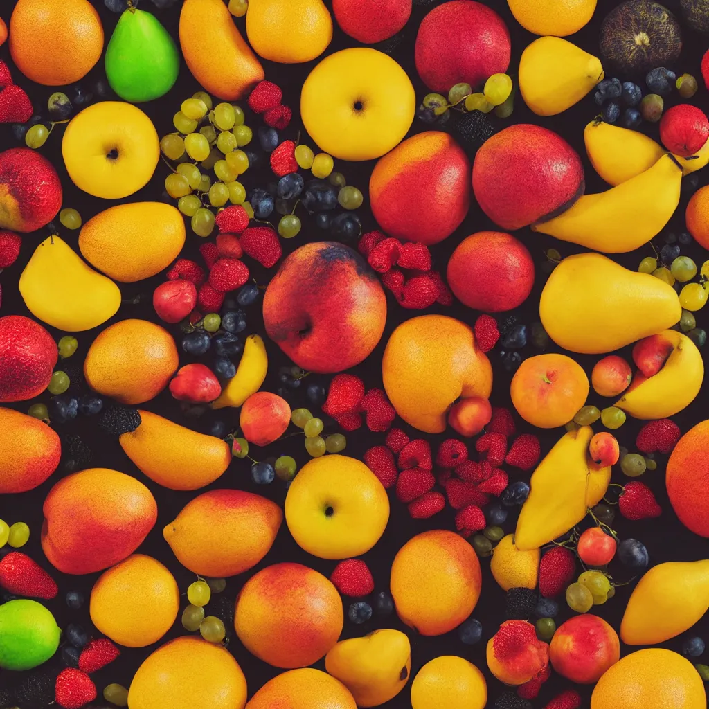 Prompt: texture of various fruits in icon format, 4k