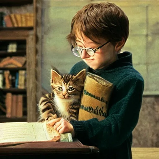 Image similar to Kitten Potter and the Philosopher's Stone,