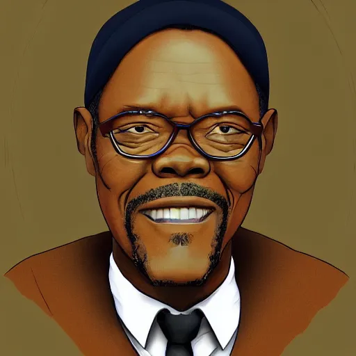 Image similar to Samuel L Jackson, designed by Bryan Konietzko