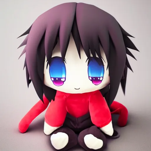 Prompt: cute fumo plush of the very last thing you see before you die, dark, vray