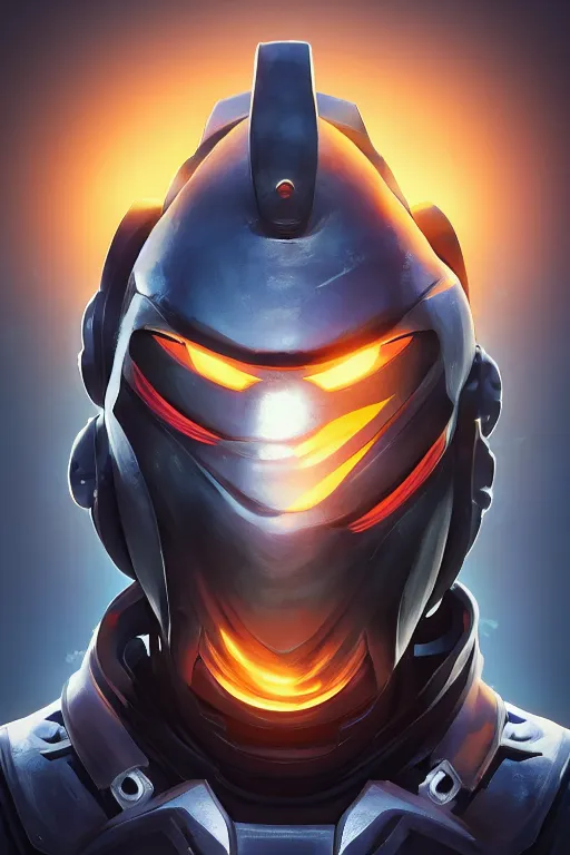 Image similar to epic mask helmet robot ninja portrait stylized as fornite style game design fanart by concept artist gervasio canda, behance hd by jesper ejsing, by rhads, makoto shinkai and lois van baarle, ilya kuvshinov, rossdraws global illumination radiating a glowing aura global illumination ray tracing hdr render in unreal engine 5