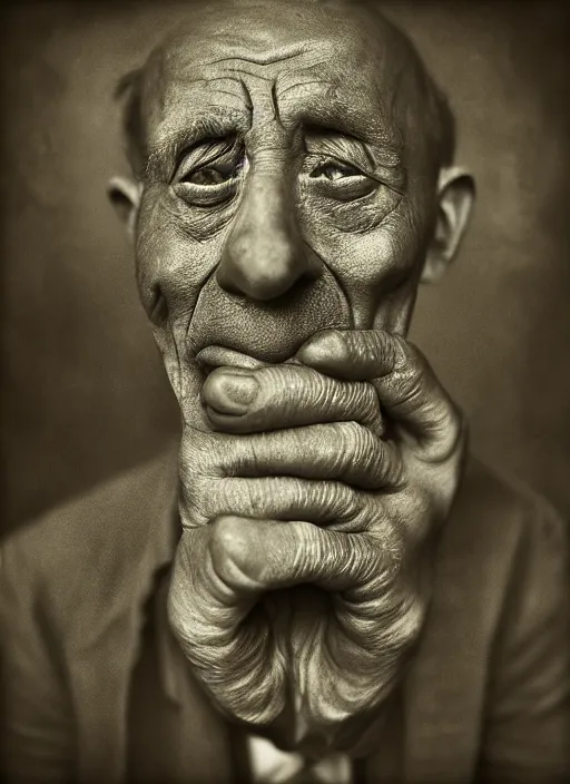 Image similar to handsome anthropomorphic mangle by lee jeffries, gelatin silver process