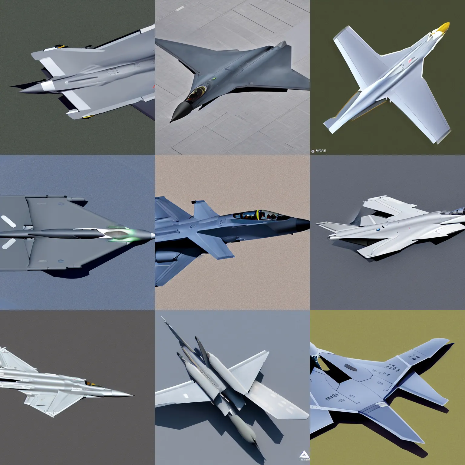 Prompt: top down orthographic view of a 6th generation fighter jet