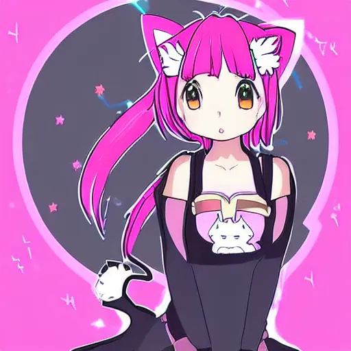 Anime Futuristic CatGirl gifts for manga lovers | Greeting Card