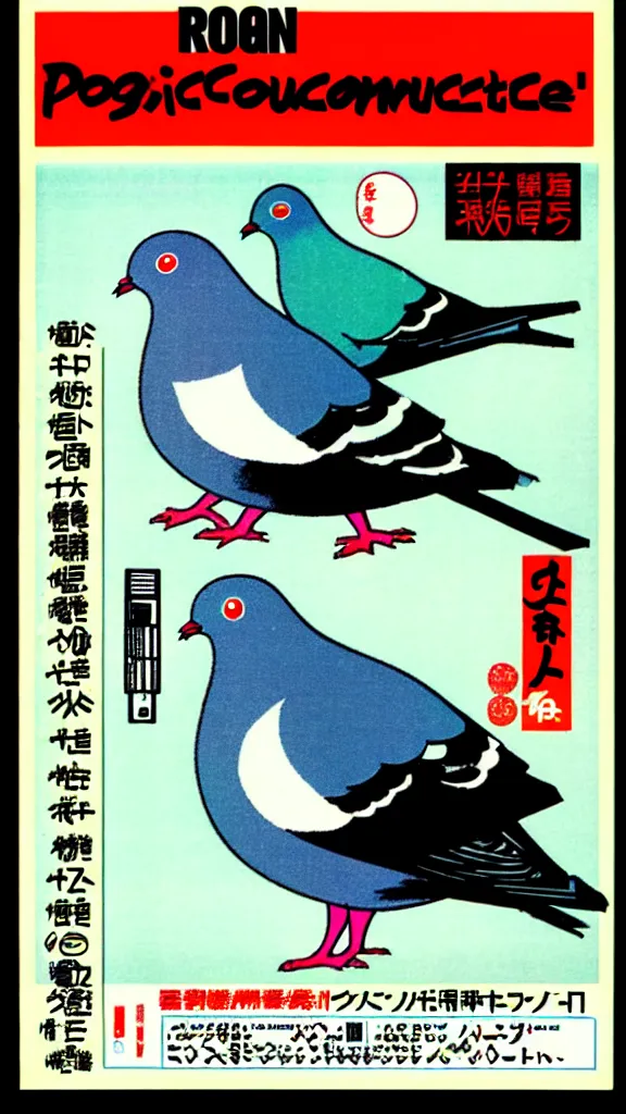 Image similar to 1 9 8 0 s japanese magazine advert for pigeon computer