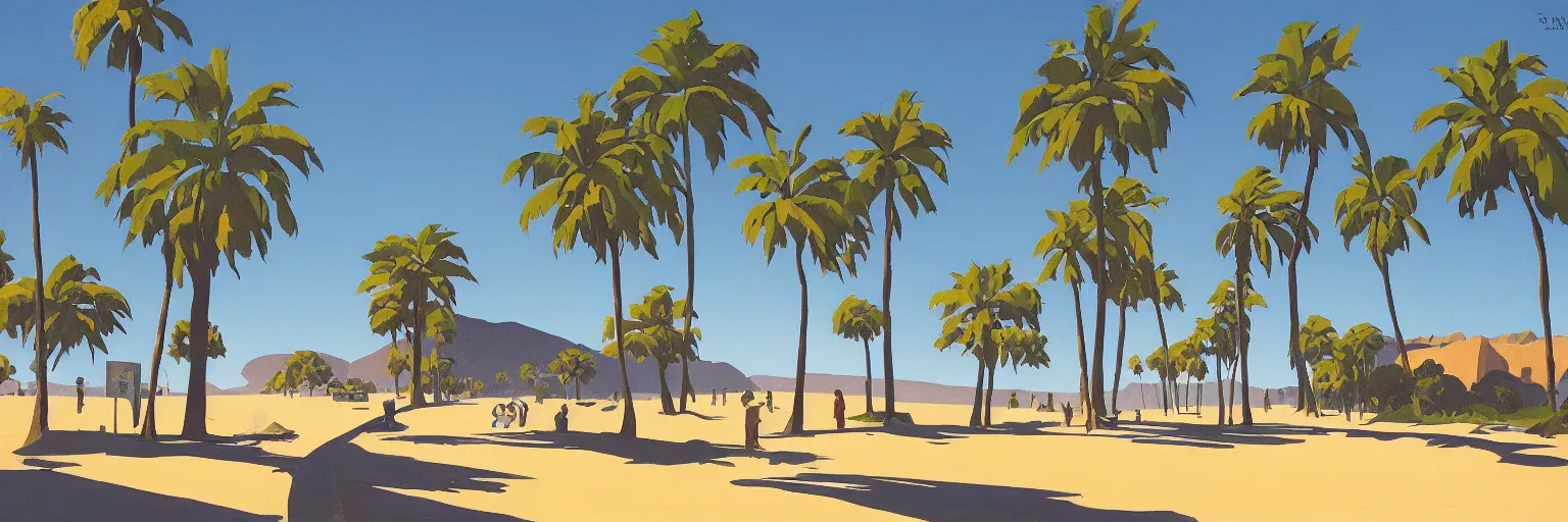 Image similar to summer street near a beach, by Ed Mell