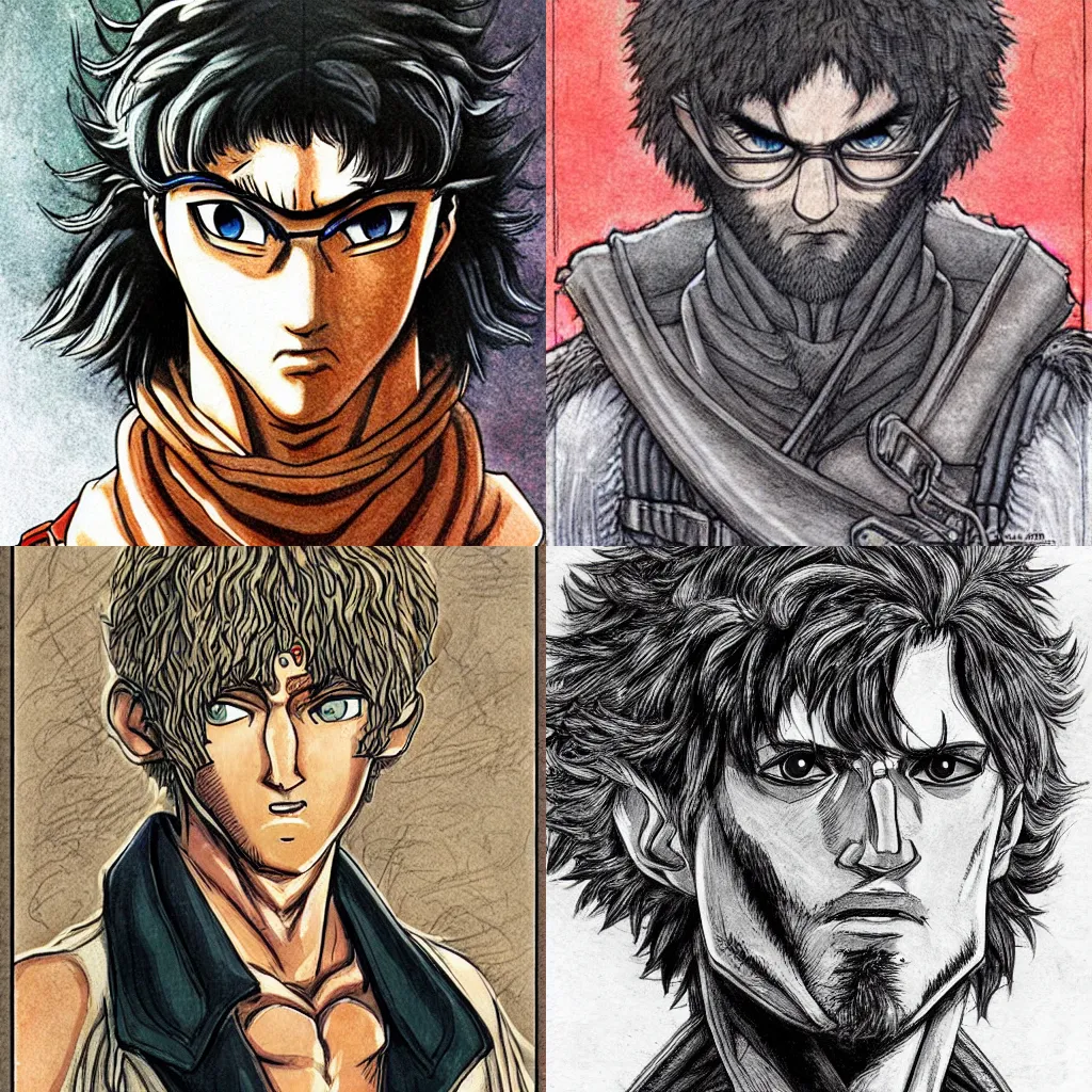 Prompt: serpico, berserk, accurate anatomy, highly detailed, digital art, centered, portrait, colored vibrantly, in the style of Akira toriyama