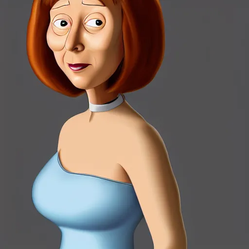 Image similar to Lois Griffin from Family Guy, hyperrealistic photo, realism, portrait, studio lighting