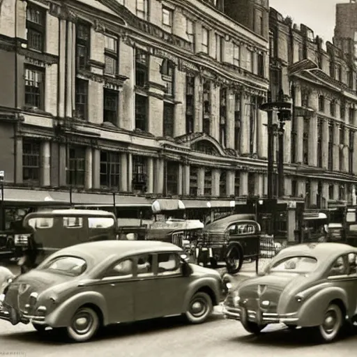 Prompt: 1 9 4 0 s photograph of london colorized