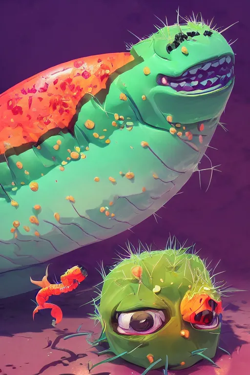 Image similar to 3 d render creature animal sushi cristal very big eye roots cactus elemental flush of force nature micro world fluo fishscale, comics gta 5 cover, official fanart behance hd artstation by jesper ejsing, by rhads, makoto shinkai and lois van baarle, ilya kuvshinov, ossdraws