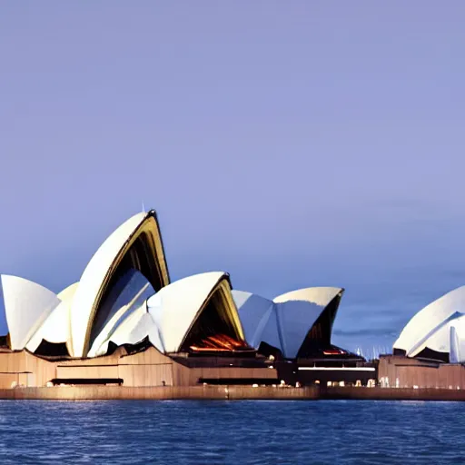 Image similar to a photo of the sydney opera house and the statue of liberty standing next to each other, high quality, 4 k, handheld, photorealistic