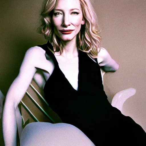 Prompt: realistic photoshooting,, color film photography, portrait of cate blanchett, in style of Davey Adesida, 35mm, film photo