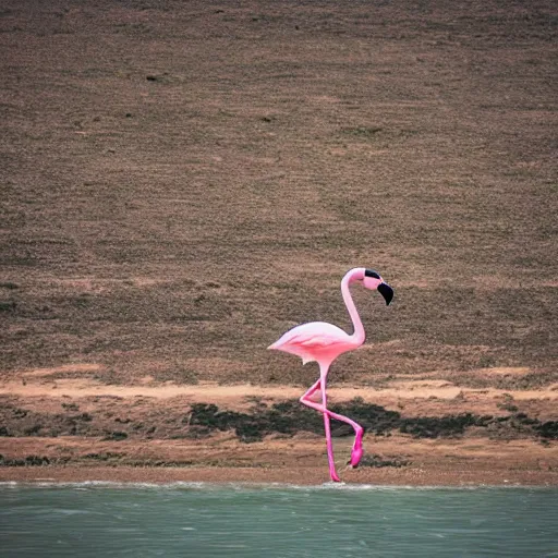 Prompt: Man riding flamingo, photo