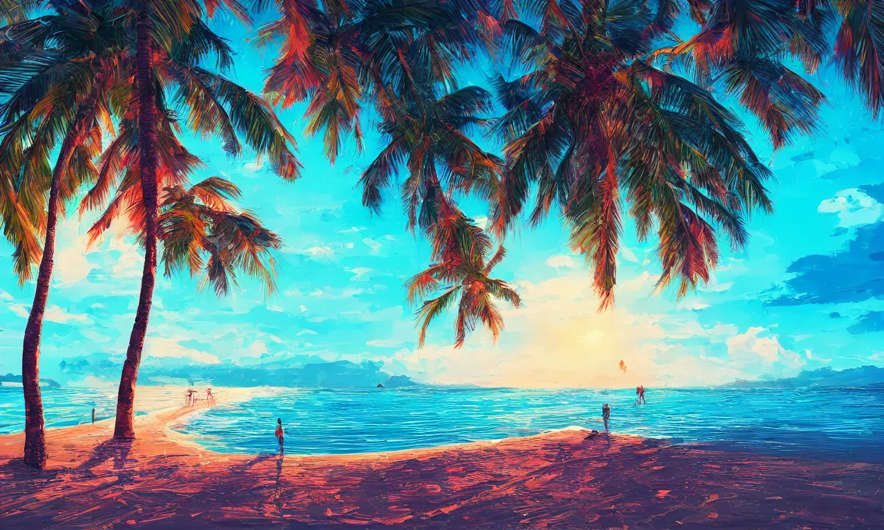 Image similar to paradise beach by alena aenami artworks in 4 k