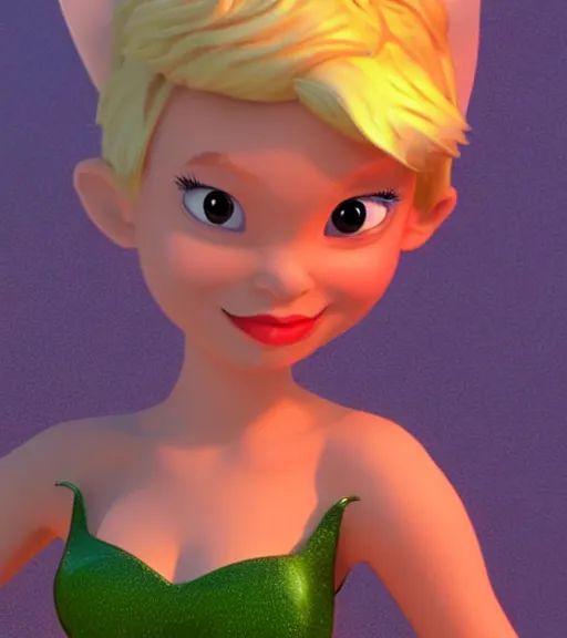 Prompt: Fanart 3D model of tinkerbell the destroyer of worlds, trending on artstation, cycles render, character sculpt, perfect lighting, highly detailed background, For Hire 3D artist, Pixar and Industrial