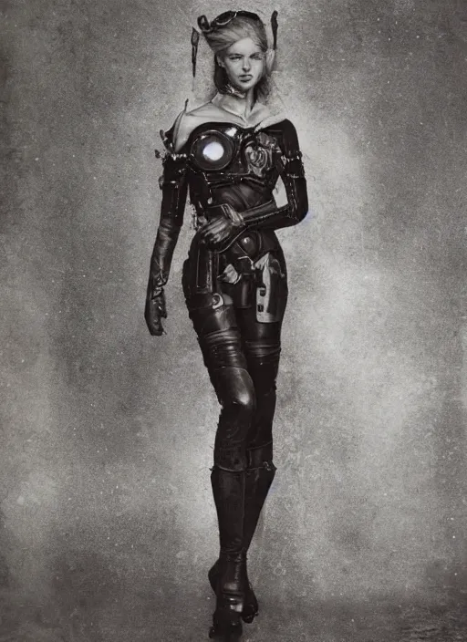 Image similar to photography of beautyful female android steampunk by paolo roversi,