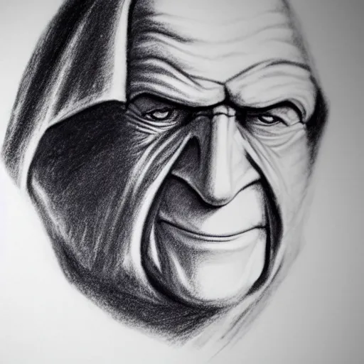 Prompt: Charcoal sketch of Emperor Palpatine