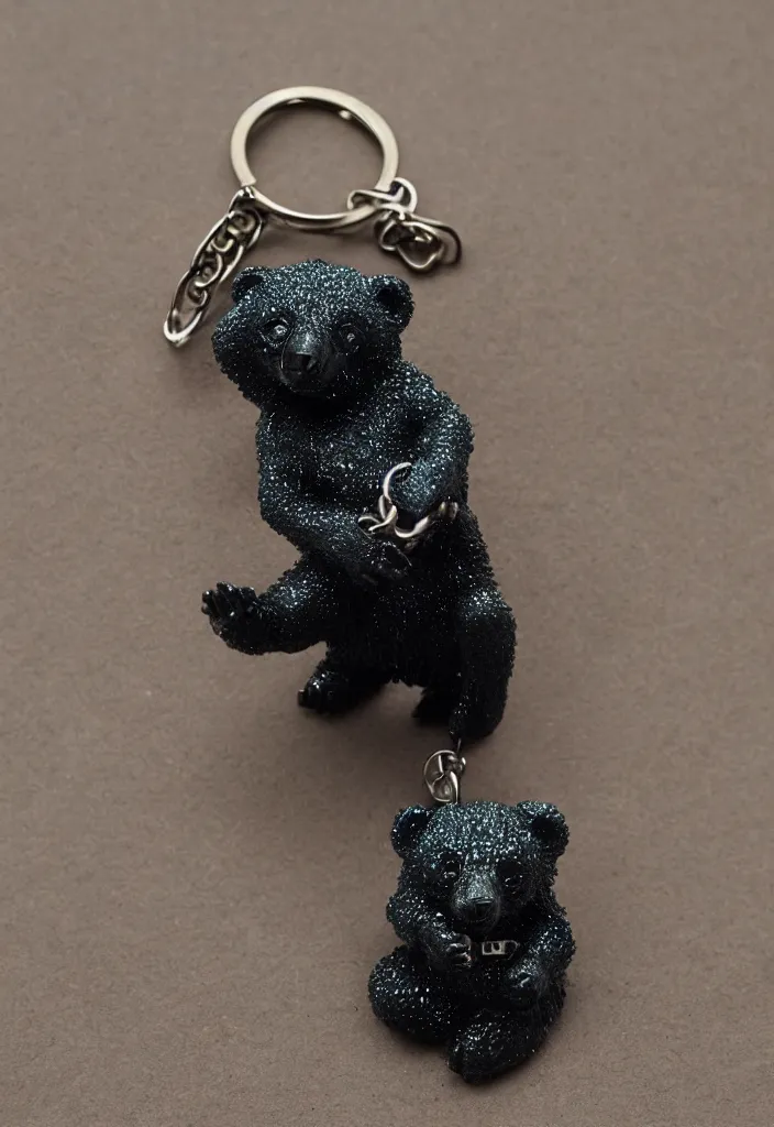 Prompt: a cute deep colour crystal bear keychain by greg rutkowski, sung choi, mitchell mohrhauser, maciej kuciara, johnson ting, maxim verehin, peter konig, 8 k photorealistic, cinematic lighting, hd, high details, dramatic, atmosphereric, trending on artstation