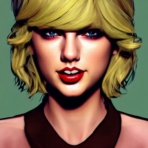 Prompt: taylor swift portrait, borderlands, tales from the borderlands, the wolf among us, comic, cinematic lighting, studio quality, 8 k