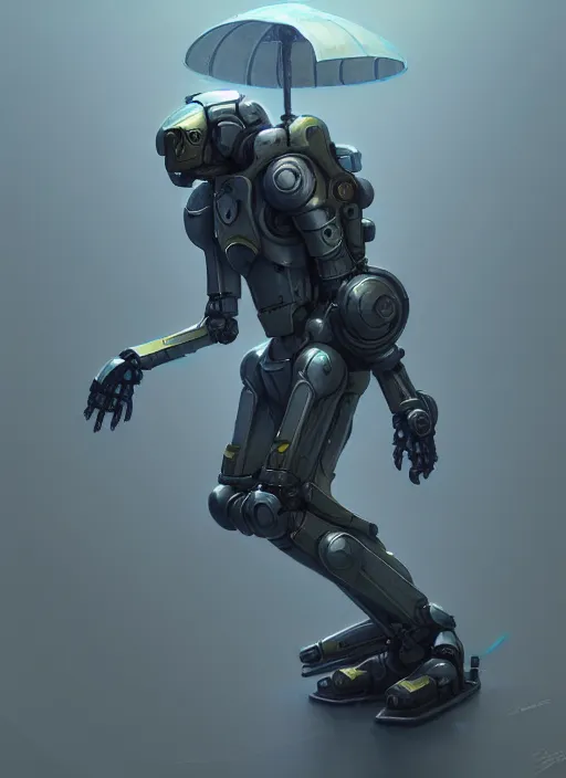 Prompt: a mech suit skateboarding, diffuse lighting, fantasy, highly detailed, photorealistic, digital painting, artstation, illustration, concept art, smooth, sharp focus, in the style of tom bagshaw