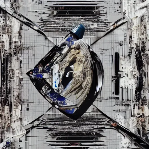 Image similar to digital sci-fi oily gloss reflection airport motherboard wall structure with organic forms in liquid and oil on the coronation of napoleon painting, on moon with medium size man walking with black background and digital billboard in the middle. unreal engine 5, keyshot, octane, artstation trending, by Zaha Hadid architects, by Matrix film color, high contrast pinterest black plastic, dark atmosphere pinterest tilt shift, 4k, 8k, 16k.