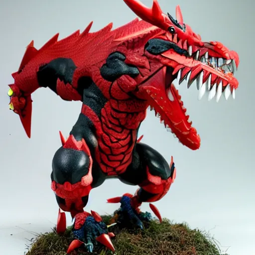Prompt: groudon as a warhammer tabletop figurine t