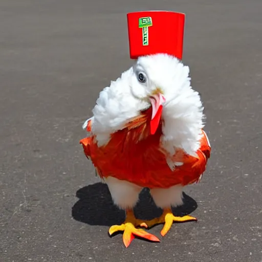 Image similar to photography cute chicken dressed as an inmate