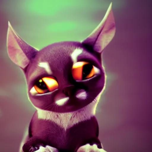 Prompt: octane render a cute cross between a cat and a bat, cute