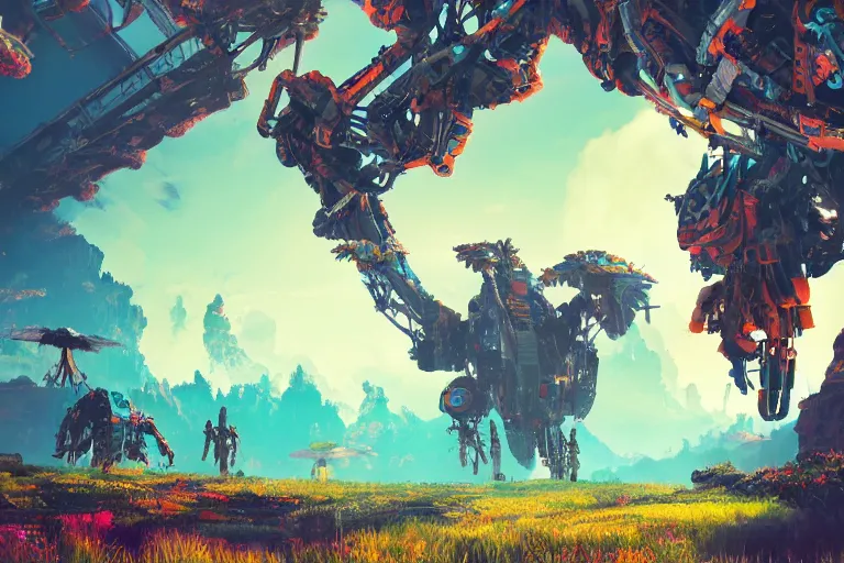 Image similar to sunwing machine mecanical creature robot of horizon forbidden west horizon zero dawn bioluminiscence global illumination ray tracing hdr fanart arstation by ian pesty and alena aenami artworks in 4 k