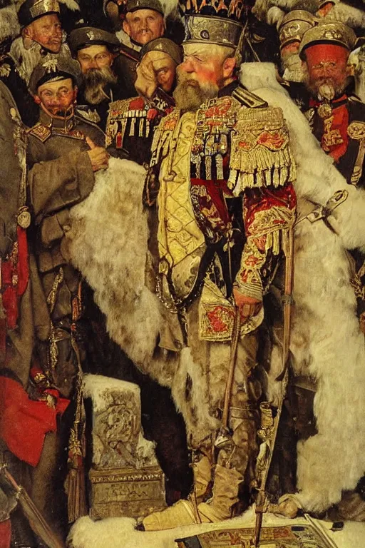 Image similar to russian tsar ivan iv, poster, by norman rockwell