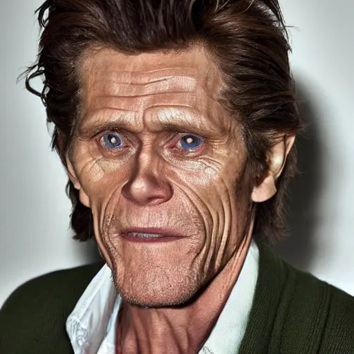 Image similar to willem dafoe in the role of gendalf the grey