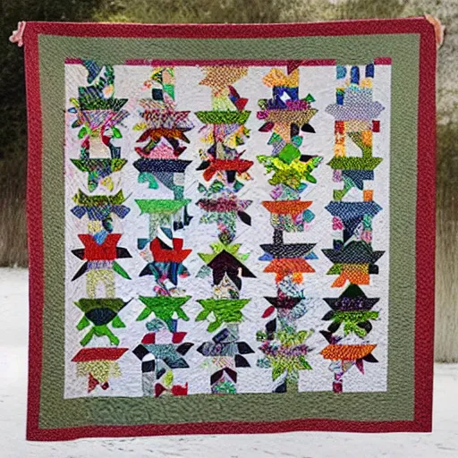 Prompt: quilt design pattern, nature
