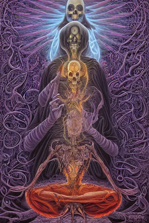 Image similar to Meditation On Death by Alex Grey and Andreas Rocha