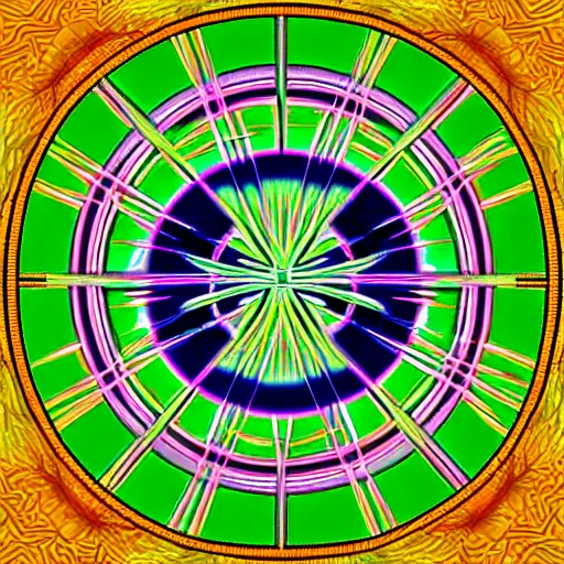 Prompt: sphere of intersecting leylines in the style of alex grey