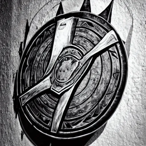 Prompt: flash art of a viking holding a shield