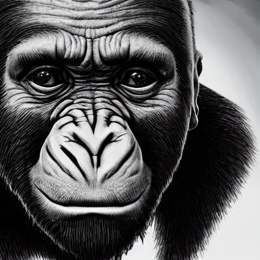 Prompt: Joe Rogan as a photorealistic ape