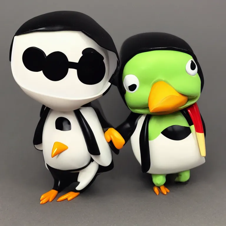 Image similar to Funko pop heavy metal penguin and turtle sidekick