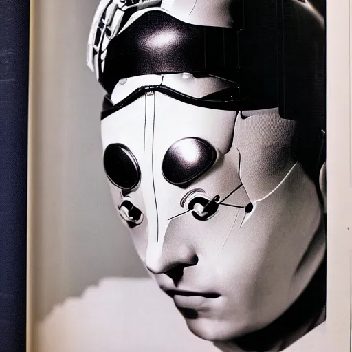 Image similar to A Japanese-French cyborg, portrait, Taschen, by David Bailey