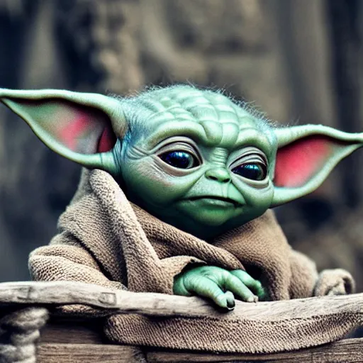 Image similar to Baby Yoda In Vikings 4K quality super realistic