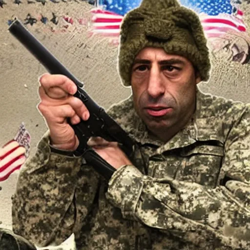 Prompt: an image of joe rogan smoking weed over the fallen enemy soldiers.