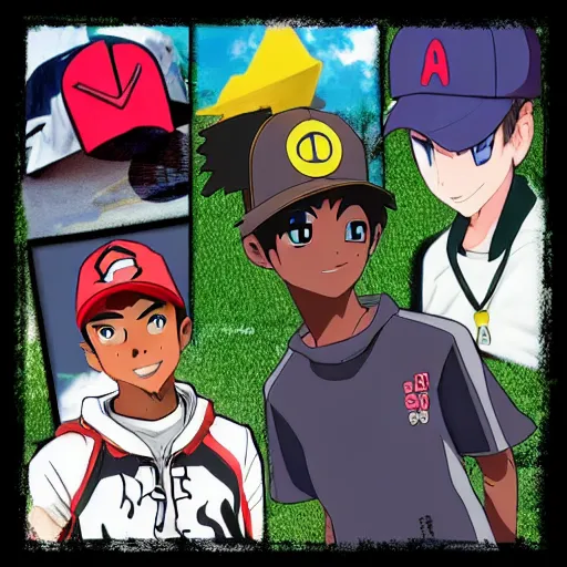 Image similar to lil nas x as a pokemon trainer, anime