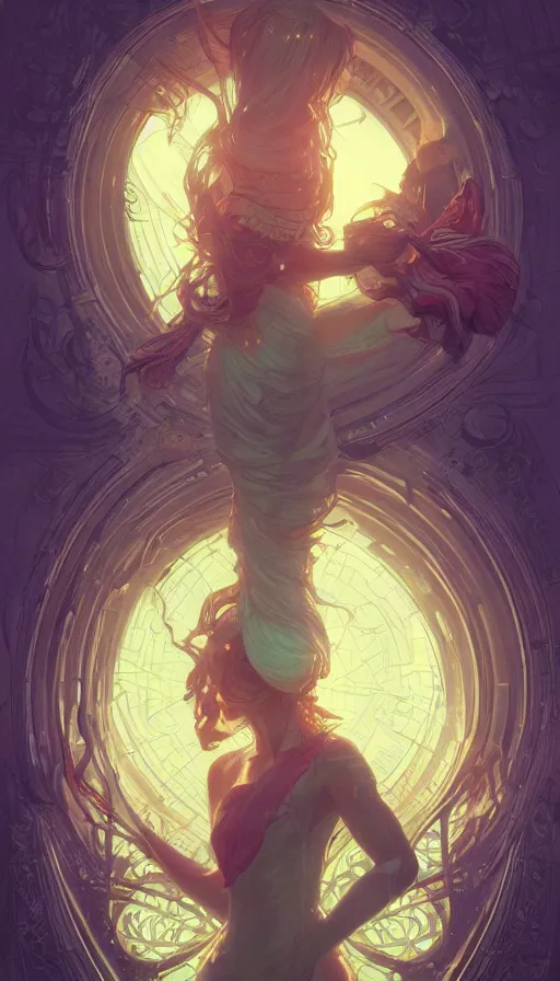 Image similar to hug, neon, fibonacci, sweat drops, insane, intricate, highly detailed, digital painting, artstation, concept art, smooth, sharp focus, illustration, Unreal Engine 5, 8K, art by artgerm and greg rutkowski and alphonse mucha