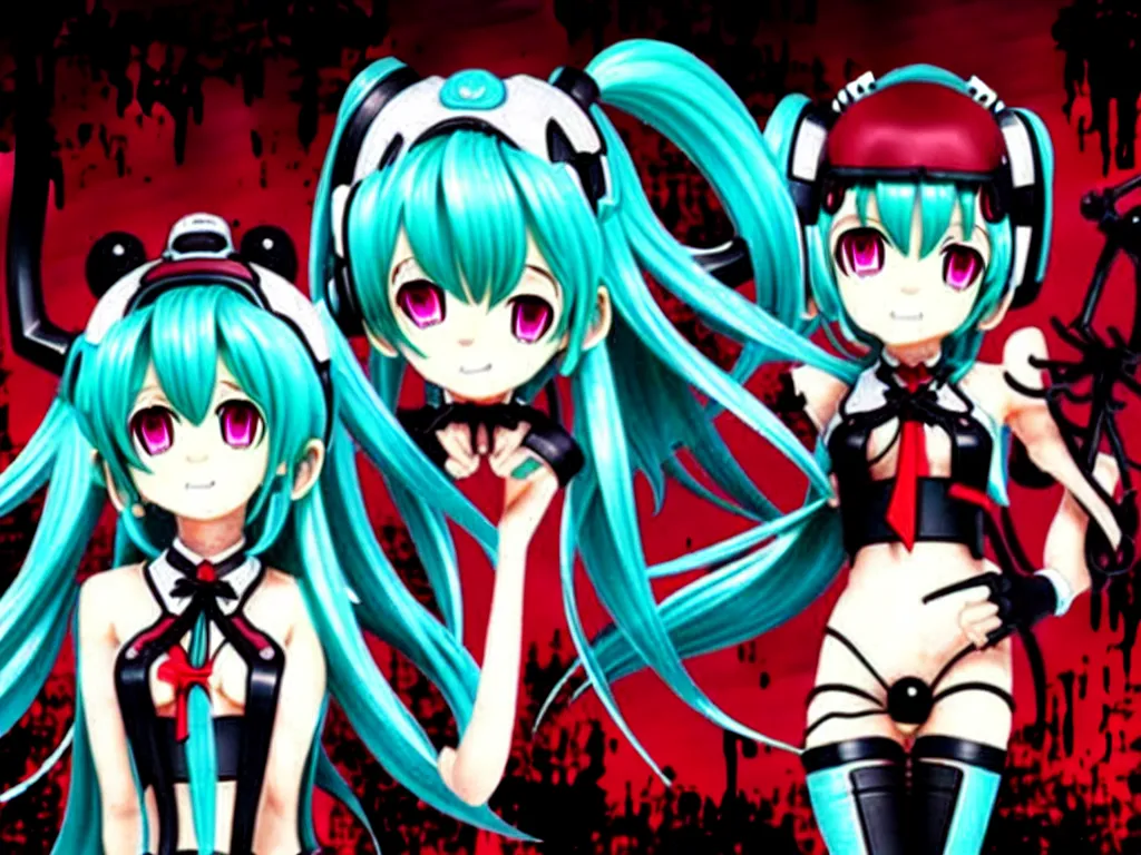 hatsune miku in a dark red dungeon surrounded by | Stable Diffusion ...