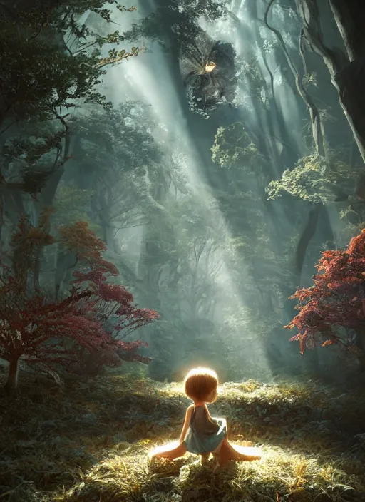 Image similar to preschool - nebular biomechanical incredible hair, crystalline masterpiece incrustations, hyperdetailed face, flippered feet, elegant pose, movie still, intricate, octane render, cinematic forest lighting, cgsociety, unreal engine, crepuscular rays, god rays, caustic shadows lighting, childrens textless storybook illustration